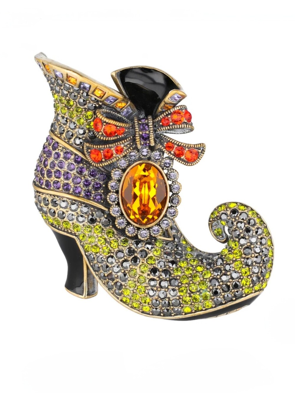 HEIDI DAUS Walk Witch Way SWAROVSKI Crystal Halloween Witch Boot Shoe Brooch Pin - Picture 12 of 14